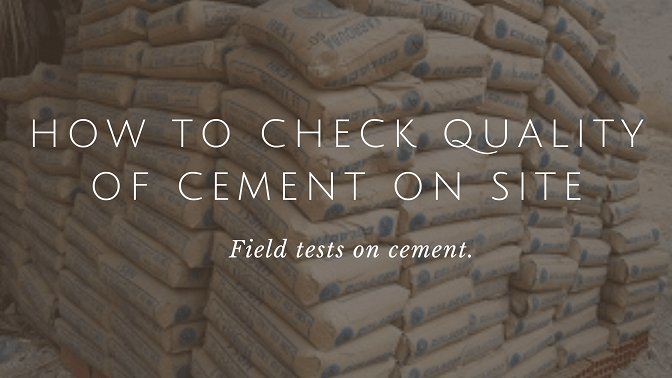 Field tests on cement