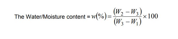 Water content of soil formula